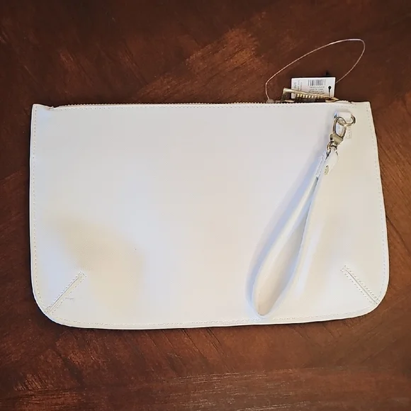 NWT White House Black Market Floral Studded Wristlet Clutch White, Purple - Picture 5 of 9